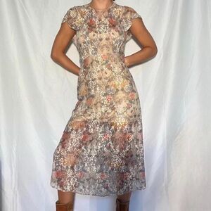Floral Lace Midi Dress